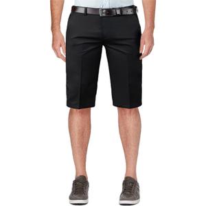 Mens Golf Dress Shorts Summer 12" Inseam Flat-Front Stretch Chino Short with Pockets (Black)