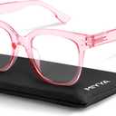 miyya Blue Light Glasses for Women & Men  Oversized UV & Blue Light Blocker Chunky Frames, All-Day Comfort, Stylish Eyewear (Transparent Pink)