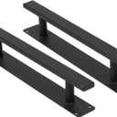 12 Inch Heavy Duty Metal Gate Pull Handles Pack of 2, Modern Black Iron Door Handle for Barn, Garden, Fence, Sheds Door, Cabinet Closet Door Pulls
