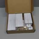 MelonBoat Rustic Flameless LED Candles 3-Pack, Battery Operated Candles with Wooden Candle Holders, White Rustic Farmhouse Decor, Farmhouse Candle Holder for Valentines Holiday Party Home Decor