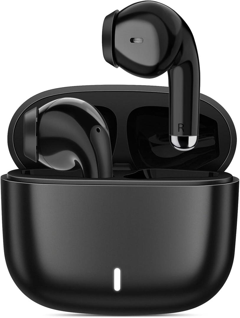 Wireless Earbuds for Samsung S25 S24 Ultra S23 Fe, 5.3 Bluetooth Earphones Noise Canceling Ear Buds with Mic HiFi Stereo Wireless Headphones for iPhone 17 Air 16 15 Pro Max 14 Galaxy S22 A36 Pixel 10 (Black)