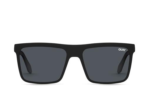 Quay - Mens Sunglasses, Polarized Square Lenses with UV Protection, Oversized Sunglasses (Let It Run, Matte Black)