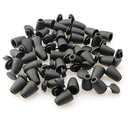 PZRT 100pcs Bell End Stopper Black Plastic Cord Ends Bell Stopper with Lid Lock for Backpack Drawstrings Accessories