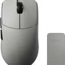Lamzu Maya 4K Wireless Gaming Mouse, Ultra Lightweight 45g, Huanno Mechanical Switch,26000 DPI, Symmetrical, MCU Nordic 52840, Silver TTC Encoder, PAW3395 Sensor-4K Dongle Included (Gray)