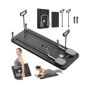 JANUA Pilates Board - 2024 Pilates Reformer Set, Multi-Purpose Foldable Pilates Reformer Board for Home, 5 in 1 Pilates Sliding Board (Black)