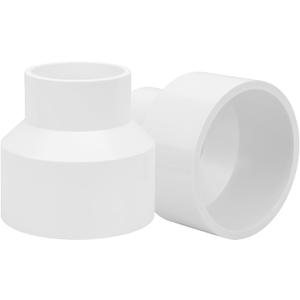 2Pack 3" x 2" PVC DWV Reducer Coupling Adapter (Socket x Socket) Schedule 40 PVC DWV Slip Reducing Coupling Pipe Fittings, PVC Increaser/Reducer Coupling for Home Sewer Plumbing