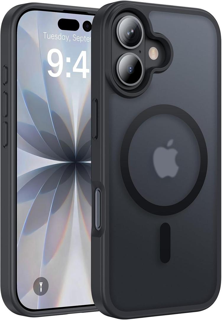 RIOBIO Magnetic for iPhone 17 Case [Compatible with MagSafe][Translucent Matte Slim] Military-Grade Shockproof Protective for iPhone 17 Phone Case, Black