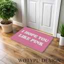 Coquette Pink Door Mat, Preppy Girly Welcome Mats for Front Door, I Hope You Like Pink Doormat Outdoor Indoor Entrance Entryway, 17x30 Inches