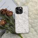 DAIZAG Case for iPhone 16 Pro Max,White Floral Lace Full-Body Design Hybrid Dual Protection Soft TPU Hard PC Shockproof Scratch-Resistant Protective Cover Phone Case for Men Women