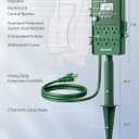 DEWENWILS Outdoor Digital Power Stake Timer, 1800W/15A with 6 Grounded Outlets, 6FT 14/3C Extension Cord, Waterproof Heavy Duty Outlet for Lights, Yard, Garden, ETL Listed
