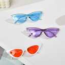 Eyegla 8 Pack Small Retro Oval Sunglasses Trendy Cat Eye Sunglasses Colorful Narrow Party Glasses Bulk for Women