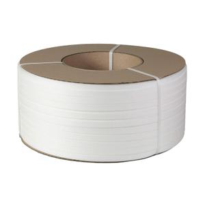 1/2" Strapping 9900 Ft Machine Grade 8x8 Core Polypropylene Heavy Duty Grade Strapping, 1 Roll, White