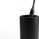 Matte Black Resin Bathroom Tumbler Cup - Matte Black Toothbrush Holder, 4x2.75 Inch, 12oz Capacity, Minimalist Vanity Countertop Organizer (Black)