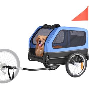 VEVOR Dog Bike Trailer, Supports up to 88 lbs, Pet Cart Bicycle Carrier, Easy Folding Frame with Quick Release Wheels, Universal Bicycle Coupler, Reflectors, Flag, Collapsible to Store