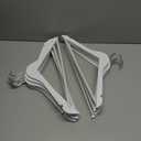 HOUSE DAY White Wooden Hangers 10 Pack, Solid Wood Hanger with Non Slip Pant Bar, Heavy Duty Wooden Coat Hanger for Closet, Smooth Finish Wood Clothes Hangers for Shirts, Suits Jackets, Dress