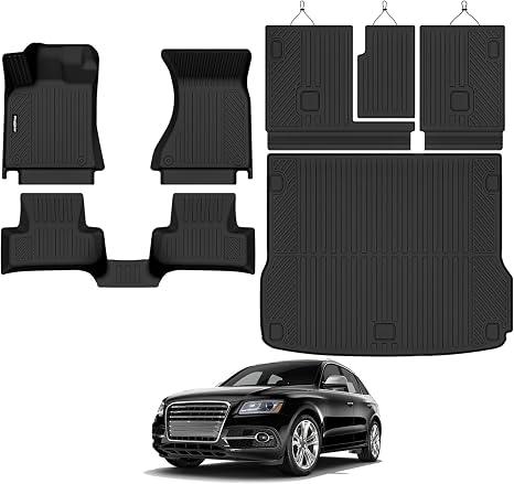 Floor Mats for 2009-2017 Audi Q5/SQ5 Accessories
Trunk Mat and Backrest Mat All Weather TPE Protector Odorless Full Set Interior Floor Liners