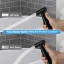 Handheld Toilet Bidet Sprayer, Water Pressure Adjustable Sprayer with Hose and 7/8 "T-Valve, Jet Spray and Soft Spray, for Toilet, Bidet, Shower etc., Stainless Steel, Black