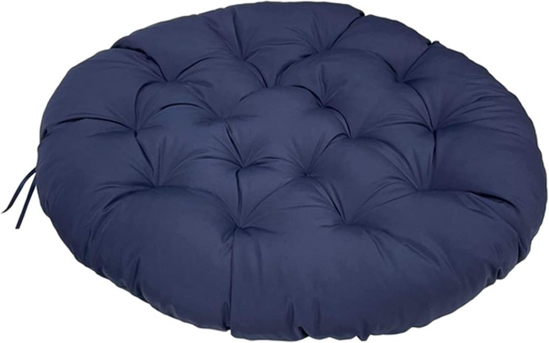 Water Resistant Papasan Cushion, Rocker Chair Pads, Hammock Seating Cushion for Hanging Egg Chair Folding Garden Sofa Patio Garden Swing Chair Navy Blue Round 24"