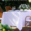 Pureegg Rectangle Table Cloth 60" x 102" 8 Packs, Durable Polyester Tablecloth Offers Reusable & Washable Protection, Ideal for Outdoor Party, Picnic, Wedding, Banquet and Birthday, White