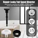 Tub Spout Diverter Repair Kit, Complete Shower Diverter Valve Stems & Seal and Gates Replacement Set for Leaky Bathtub Bathroom Faucet Repair (Black)