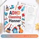 2pcs Adhd Cleaning Planner for Adults Women Teens Adhd Cleaning and Organizing Planner Cleaning Schedule and Checklist Notebook List Daily Weekly Monthly for Home Chore Chart Adhd Daily Planner