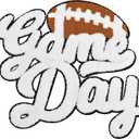Gameday Chenille Iron on Patches for Letterman Jacket Large Football Varsity Letters Custom Sports Applique for Clothing Jeans Bag Jersey Game Day Spirit (White)