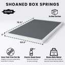 SHOANED Queen Size Box Springs - 3 Inch Low Profile Mattress Foundation No Noise Heavy Duty Metal Basics Bed Base with Clean Fabric Cover, Easy Assembly