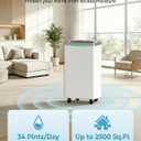 2500 Sq. Ft Dehumidifier for Basement with Drain Hose, 34 Pint/Day | 38dB Quiet, 24HR Timer, 3-Color Indicator, Auto Defrost, Child Lock, for Home, Bedroom, Bathroom