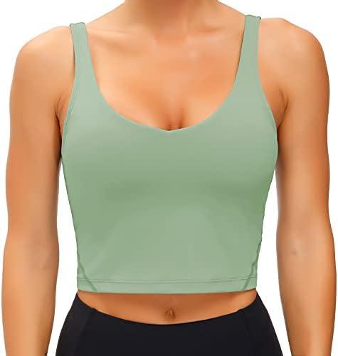 Wjustforu Women's Tank Top Padded Sports Bra Running Workout Yoga Crop Top L