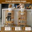 COSYLAND Toddler Standing Tower - Adjustable Height Kitchen Stool Helper