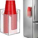 Cup Dispenser, Wall Mount Cup Holder Fits Cups Up to 18 oz, Disposable Paper & Plastic Coffee Cup and Lid Organizer for Countertop Bar, Kitchen, Breakroom Restaurant