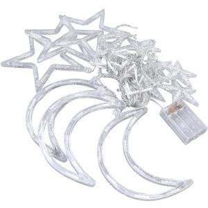 Star Moon Curtain String Lights Romantic Ambience Battery Powered 126 LED Ramadan Curtain Lights for Window Wall Home Decoration