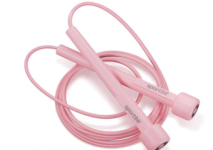 SPORTBIT Adjustable Jump Rope for Fitness and Exercise Skipping Rope for Cardio, Boxing, and Weight Loss Speed Rope perfect for Men & Women (Pink)