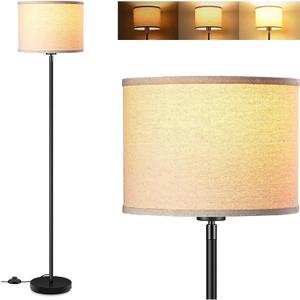 Modern Floor Lamps for Living Room Bedroom, Small Standing Lamp with Lampshade, Simple 58" Tall Lamp, Foot Pedal Switch, Black Floor Lamp for Office/Classroom/Kids Room (Bulbs Not Including)