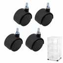 4 PCS Swivel Caster Wheels Compatible with Sterilite 3 Drawer Cart, 1.5 Inch Wheels Replacement, M6 Circlip Stem Caster Wheel, 360 Degree Rotatory, Easy to Install, Replacement Casters for Drawer Cart