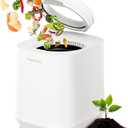 4L Electric Composter for Kitchen, Smart Countertop Compost Bin, Odorless | Low Noise | Auto-Cleaning | Turn Food Waste into Fertilizer, Indoor Food Waste Compost Machine, White