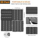 Goovilla Plastic Interlocking Deck Tiles, 36 Pack Balcony Flooring, 12"x12" Waterproof Outdoor Flooring All Weather Use, Patio Floor Decking Tiles for Porch Poolside Backyard Concrete, Dark Grey