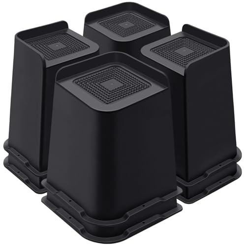 ANNKUT Bed Risers 8 Inch Heavy Duty, Furniture Risers for Bed Desk Table Sofa Couch ，Oversized Bed Lifts Risers, Support up to 5000 Lbs(8 Pack Black)