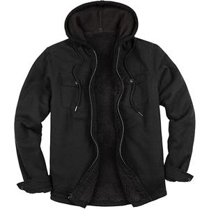 ZENTHACE Men's Sherpa Lined Full Zip Hooded Plaid Shirt Jacket
Size XL