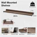Walnut Floating Shelves for Wall Decor, 30 in Shelf with Lip, 2 Set, 29.9in