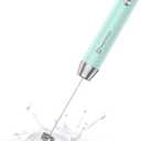 Maestri House Rechargeable Milk Frother, LunaFro NS Handheld Electric Foam Maker Waterproof Detachable Stainless Steel Whisk Drink Mixer Foamer for Lattes, Cappuccino, No Stand (Blue)