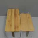 Cable Management Box Organizer, Set of 2 Bamboo Lid Large Storage Wire Holder to Conceal Hide Surge Protector, Power Strips Cord on Desk Floor, with 5 Cables Tape for Home Office Computer TV USB Hub (White)