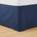 Amazon Basics Lightweight Pleated Bed Skirt, Wrinkle and Fade Resistant, Machine Washable, King, Navy Blue, 16-inch Drop