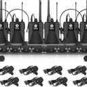 D Debra Audio AU800 Pro UHF 8 Channel Wireless Microphone System with Cordless Handheld Lavalier Headset Mics, Metal Receiver, Ideal for Karaoke Church Party (8 Bodypack)