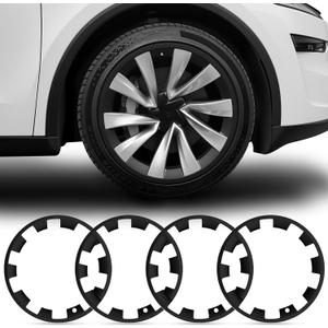 Wheel Rim Protector for Tesla Model Y Juniper 20 Helix Wheels, 4PCS ABS Anti-Curb Scratch Guard, Matte Black Rim Edge Trim, No-Drill Snap-On Installation, for Model Y 2026 Accessories