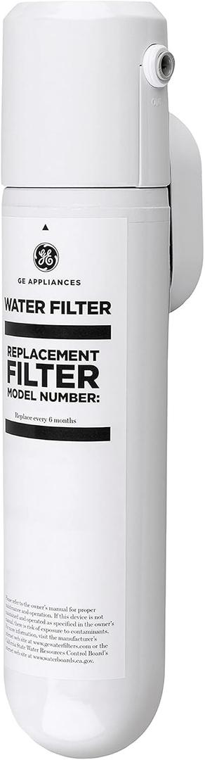 GE Single Stage Under Sink Water Filtration System, Reduces 95+ Impurities Including Lead, Chlorine, Arsenic, & PFOA/PFOS, Easy Installation with Included Kit, Twist & Lock Design, GXK140TNN