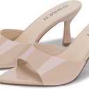 Women’s Pointed Toe Mule Sandal Heels, Slip On Open Toe Kitten Heels for Women, Heeled Sandals Mules for Dress,Casual Outfits, 8.5
