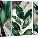 Botanical Plant Wall Art Bathroom Emerald Green Wall Decor Abstract Tropical Leaf Pictures for Living Room Green Marble Canvas Painting Boho Monstera Sage Posters Artwork Home Decoration 12x16 3P