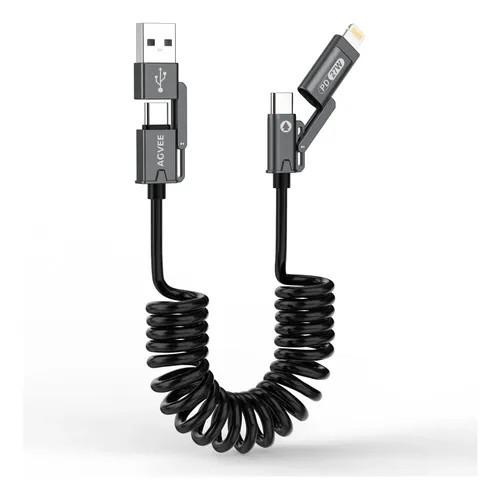 Agvee 3ft Coiled Multi Usb-c Charging Cable 60w