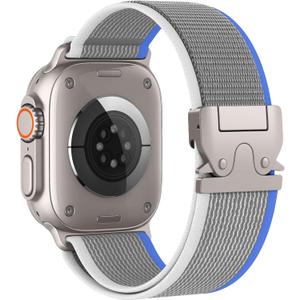 Elastic Sport Band for Apple Watch Ultra 3/2/1 Bands 49mm 46mm 45mm 44mm 42mm 41mm 40mm 38mm Men Women, Adjustable Parachute Buckle Nylon Fabric Wristband for iWatch Series 11 10 SE 9 8 7 6 5 4 3